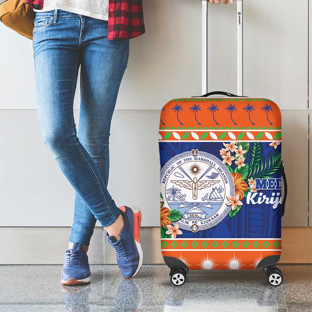 Marshall Islands Christmas Luggage Cover Marshallese Seal Meddi Kirijmoj LT05 - Polynesian Pride