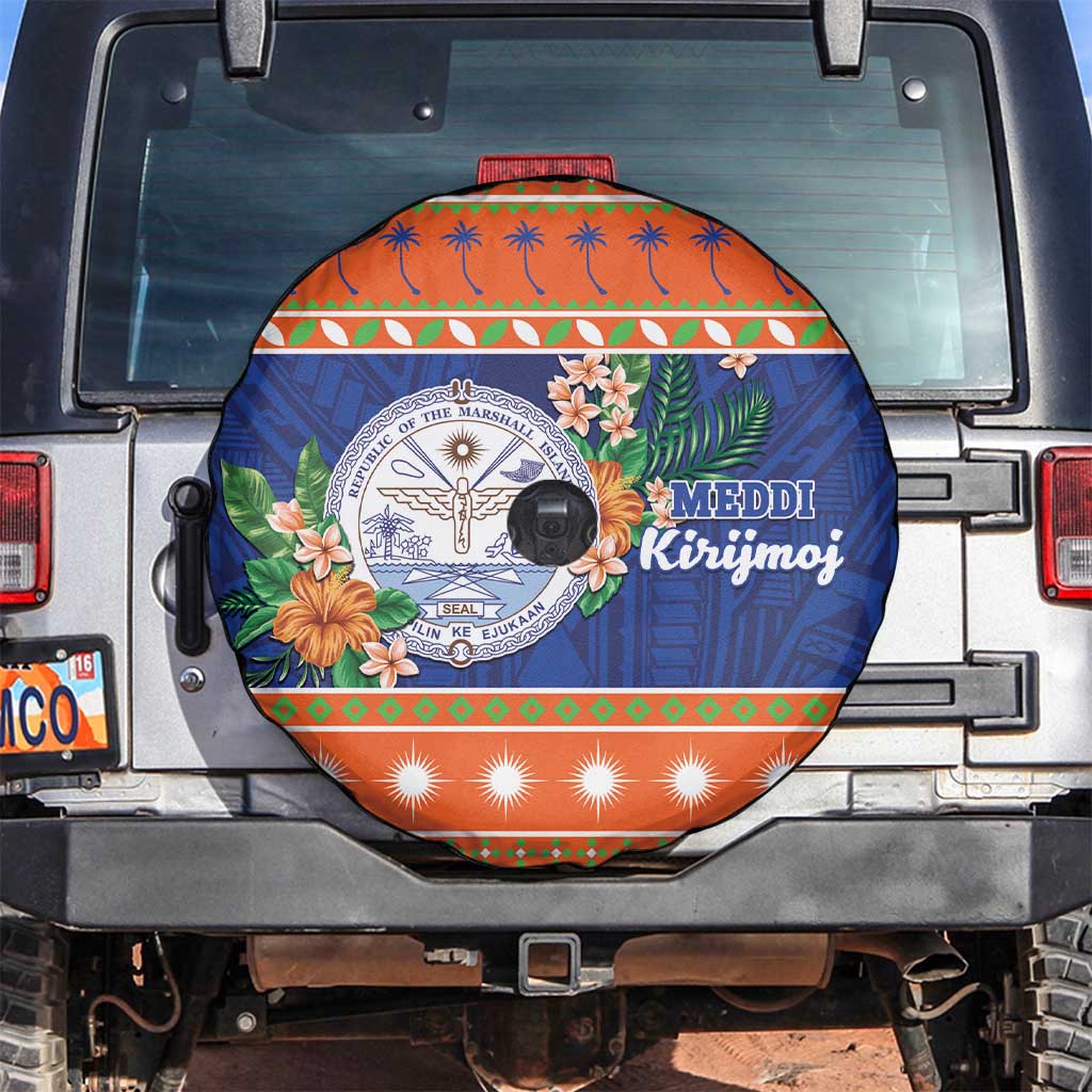 Marshall Islands Christmas Spare Tire Cover Marshallese Seal Meddi Kirijmoj LT05 Orange - Polynesian Pride
