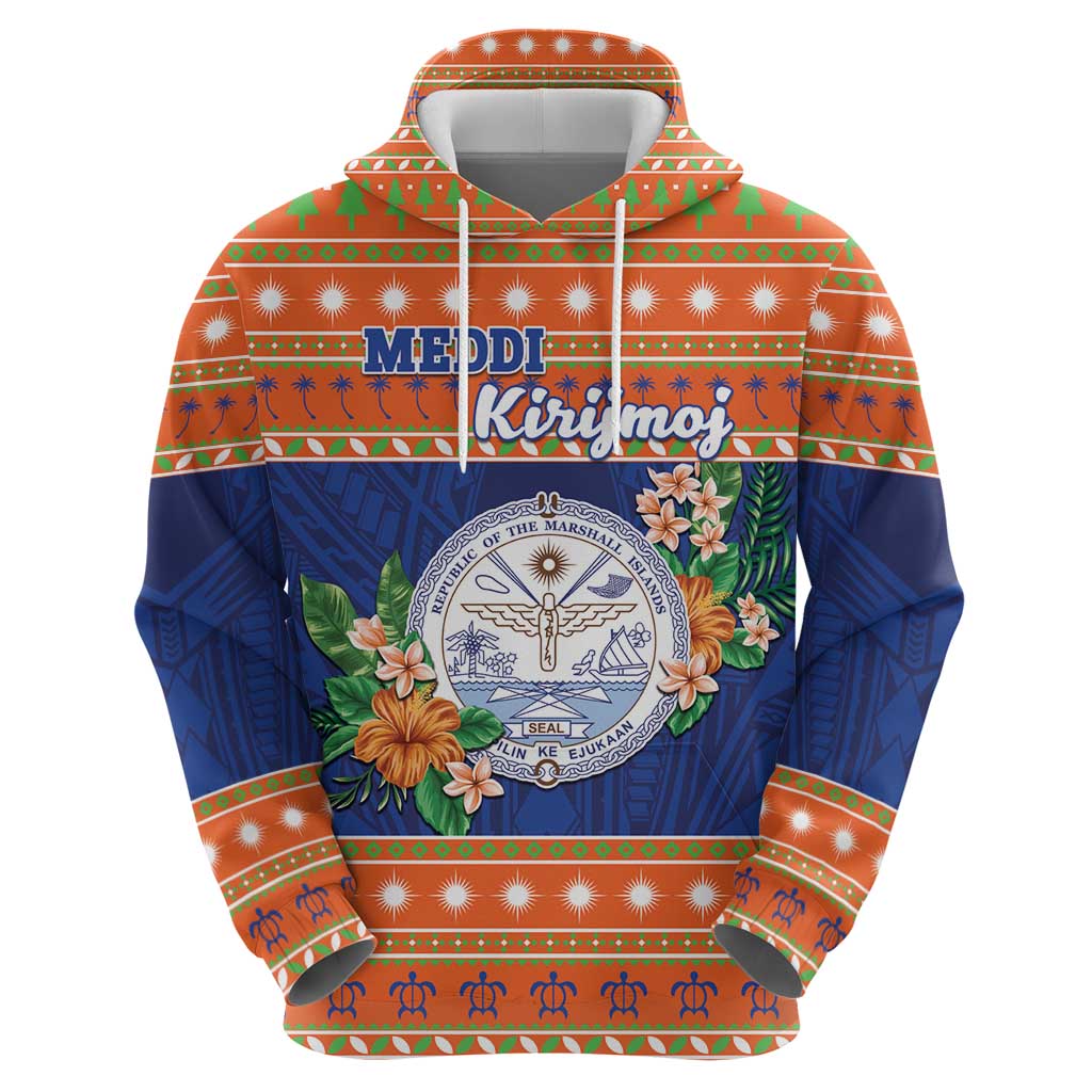 Marshall Islands Christmas Zip Hoodie Marshallese Seal Meddi Kirijmoj LT05 - Polynesian Pride