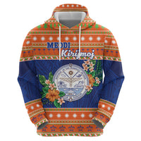 Marshall Islands Christmas Zip Hoodie Marshallese Seal Meddi Kirijmoj LT05 - Polynesian Pride