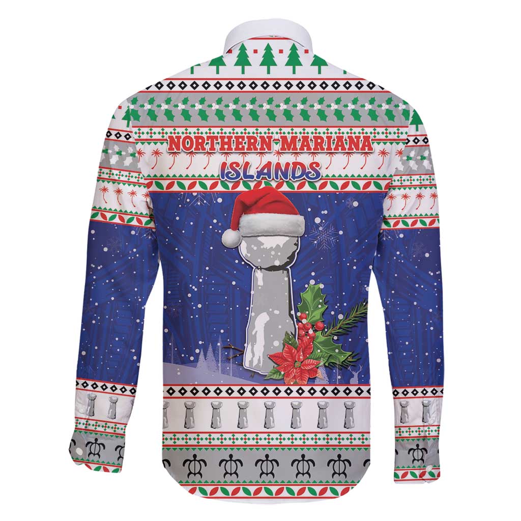 Northern Mariana Islands Christmas Family Matching Long Sleeve Bodycon Dress and Hawaiian Shirt Poinsettia Filis Pasgua LT05 - Polynesian Pride