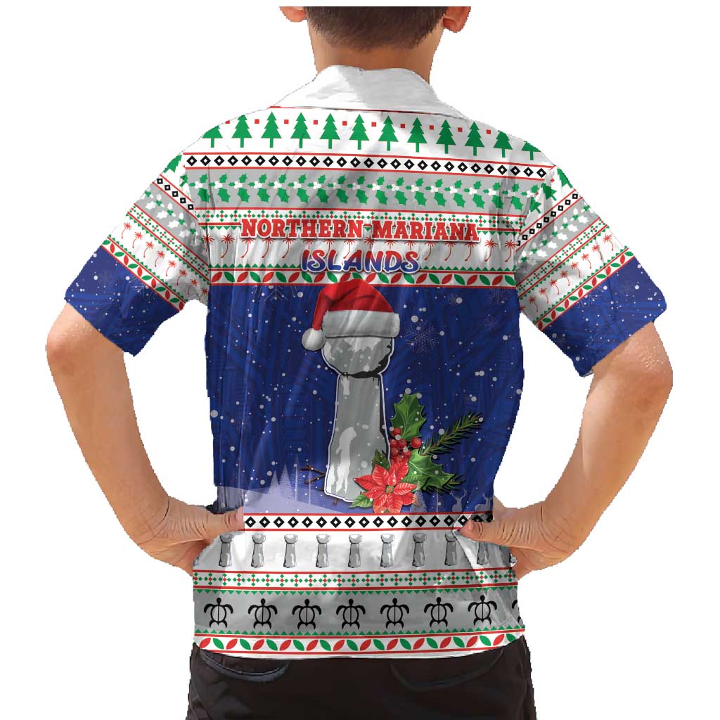 Northern Mariana Islands Christmas Family Matching Mermaid Dress and Hawaiian Shirt Poinsettia Filis Pasgua LT05 - Polynesian Pride
