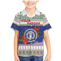 Northern Mariana Islands Christmas Family Matching Mermaid Dress and Hawaiian Shirt Poinsettia Filis Pasgua LT05 Son's Shirt Blue - Polynesian Pride