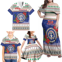 Northern Mariana Islands Christmas Family Matching Off Shoulder Maxi Dress and Hawaiian Shirt Poinsettia Filis Pasgua LT05 - Polynesian Pride