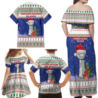 Northern Mariana Islands Christmas Family Matching Off Shoulder Maxi Dress and Hawaiian Shirt Poinsettia Filis Pasgua LT05 - Polynesian Pride