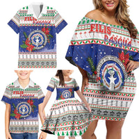 Northern Mariana Islands Christmas Family Matching Off Shoulder Short Dress and Hawaiian Shirt Poinsettia Filis Pasgua LT05 - Polynesian Pride