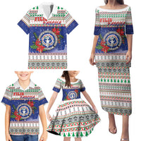 Northern Mariana Islands Christmas Family Matching Puletasi and Hawaiian Shirt Poinsettia Filis Pasgua LT05 - Polynesian Pride