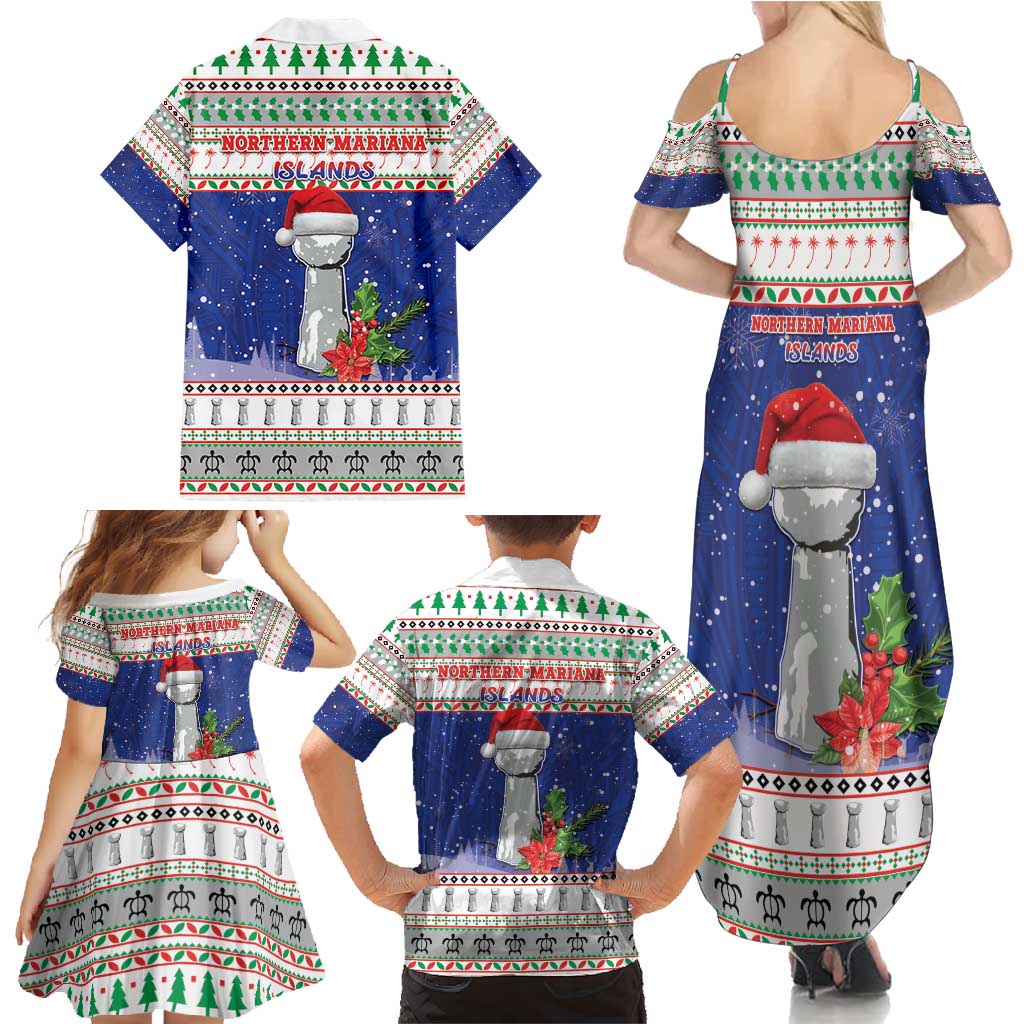 Northern Mariana Islands Christmas Family Matching Summer Maxi Dress and Hawaiian Shirt Poinsettia Filis Pasgua LT05 - Polynesian Pride