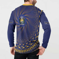Nauru Angam Day Button Sweatshirt Polynesian Tribal Pattern Unique Style - Polynesian Pride