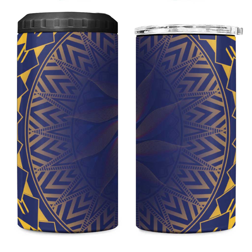 Nauru Angam Day 4 in 1 Can Cooler Tumbler Polynesian Tribal Pattern Unique Style LT05 One Size: 16 oz Blue - Polynesian Pride