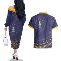 Nauru Angam Day Couples Matching Off The Shoulder Long Sleeve Dress and Hawaiian Shirt Polynesian Tribal Pattern Unique Style - Polynesian Pride