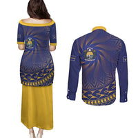 Nauru Angam Day Couples Matching Puletasi and Long Sleeve Button Shirt Polynesian Tribal Pattern Unique Style LT05 - Polynesian Pride