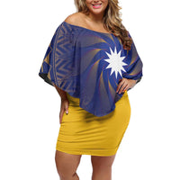 Nauru Angam Day Family Matching Off Shoulder Short Dress and Hawaiian Shirt Polynesian Tribal Pattern Unique Style - Polynesian Pride