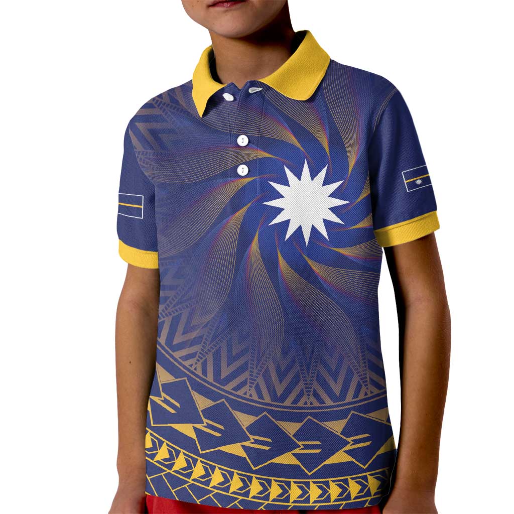 Nauru Angam Day Kid Polo Shirt Polynesian Tribal Pattern Unique Style LT05 Kid Blue - Polynesian Pride