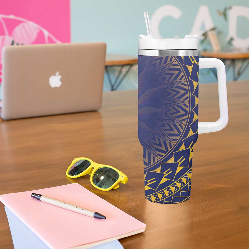 Nauru Angam Day Tumbler With Handle Polynesian Tribal Pattern Unique Style - Polynesian Pride