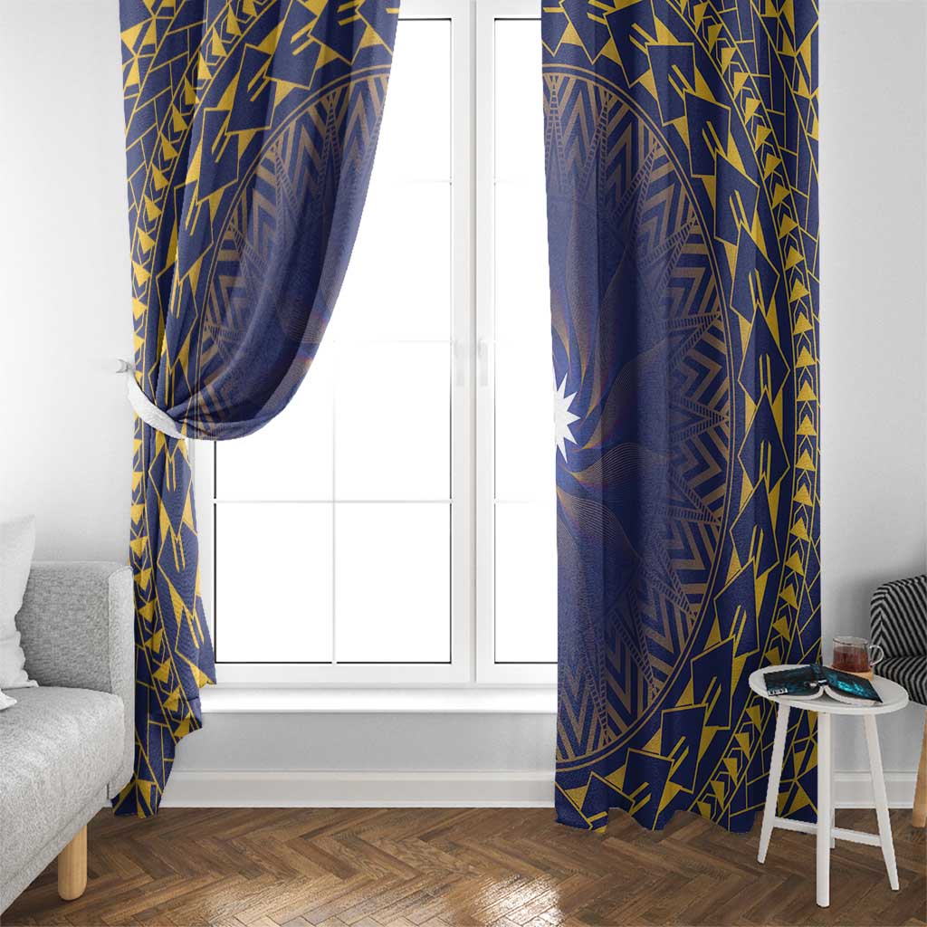 Nauru Angam Day Window Curtain Polynesian Tribal Pattern Unique Style - Polynesian Pride