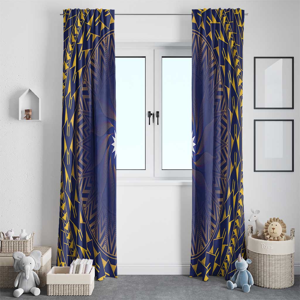 Nauru Angam Day Window Curtain Polynesian Tribal Pattern Unique Style - Polynesian Pride