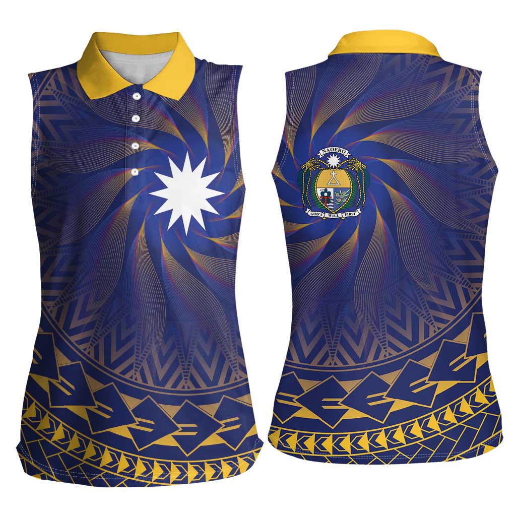 Nauru Angam Day Women Sleeveless Polo Shirt Polynesian Tribal Pattern Unique Style LT05 - Polynesian Pride