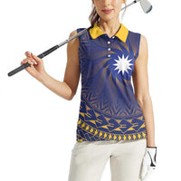 Nauru Angam Day Women Sleeveless Polo Shirt Polynesian Tribal Pattern Unique Style LT05 - Polynesian Pride