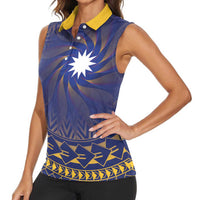 Nauru Angam Day Women Sleeveless Polo Shirt Polynesian Tribal Pattern Unique Style LT05 - Polynesian Pride