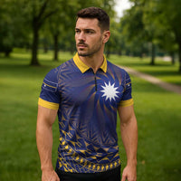 Nauru Angam Day Zipper Polo Shirt Polynesian Tribal Pattern Unique Style - Polynesian Pride