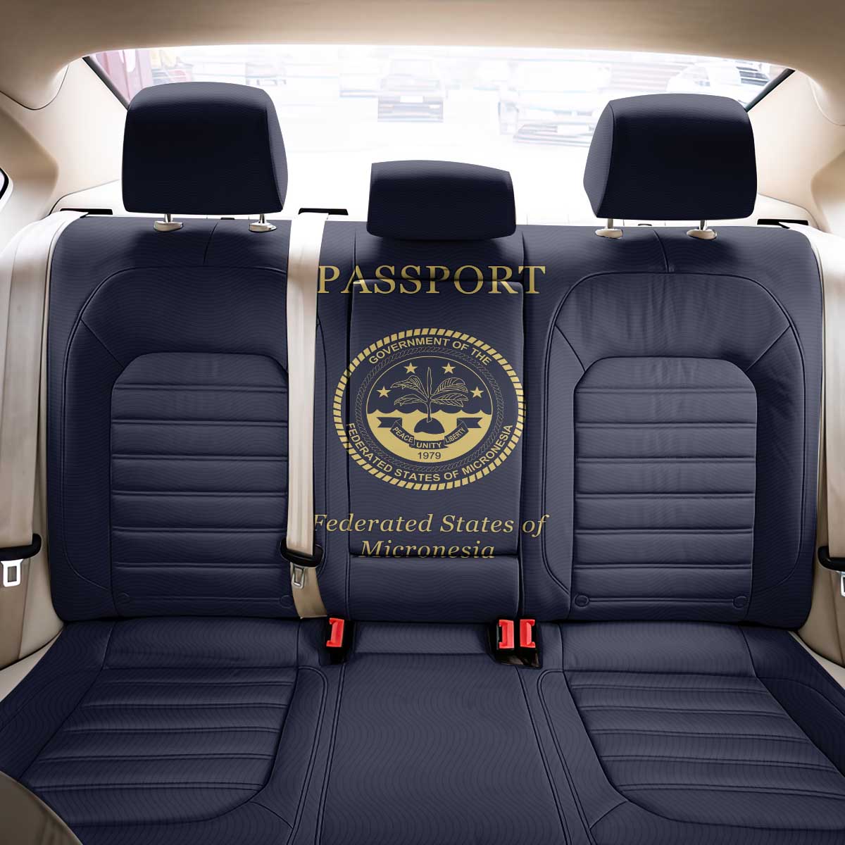 Federated States Of Micronesia Back Car Seat Cover FSM Passport LT05 - Polynesian Pride