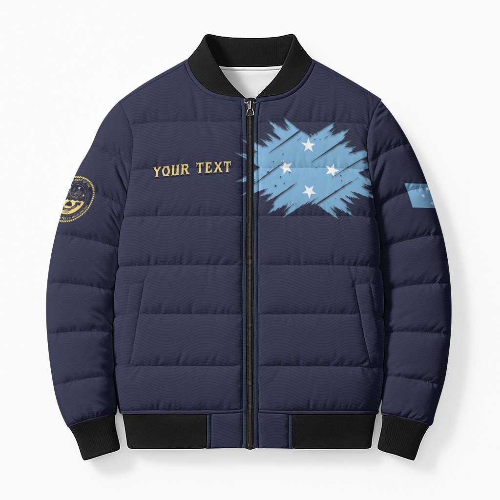 Personalised Federated States Of Micronesia Bomber Puffer Jacket FSM Passport - Polynesian Pride