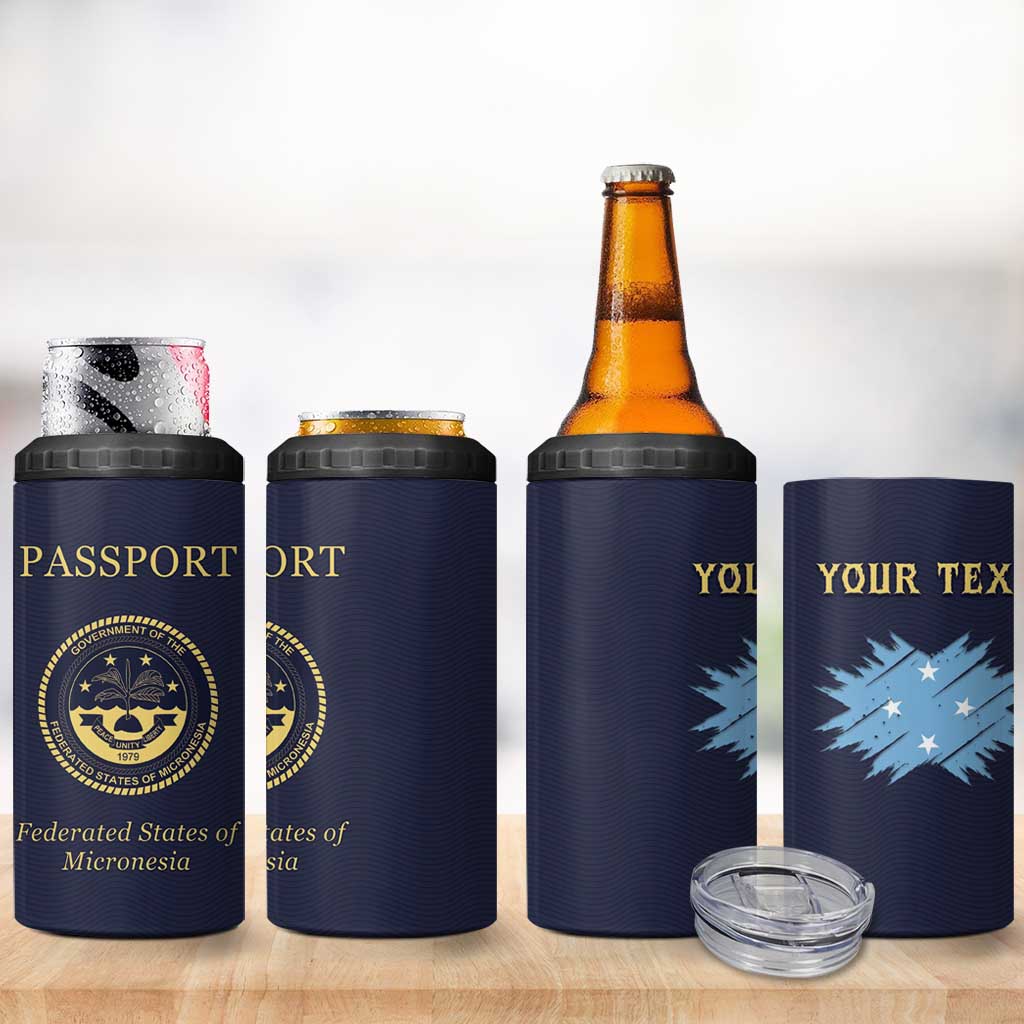 Personalised Federated States Of Micronesia 4 in 1 Can Cooler Tumbler FSM Passport - Polynesian Pride