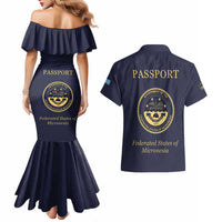 Personalised Federated States Of Micronesia Couples Matching Mermaid Dress and Hawaiian Shirt FSM Passport LT05 - Polynesian Pride