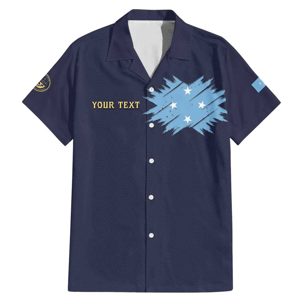 Personalised Federated States Of Micronesia Family Matching Mermaid Dress and Hawaiian Shirt FSM Passport LT05 Dad's Shirt - Short Sleeve Navy - Polynesian Pride