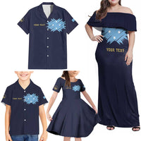 Personalised Federated States Of Micronesia Family Matching Off Shoulder Maxi Dress and Hawaiian Shirt FSM Passport LT05 - Polynesian Pride