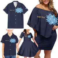 Personalised Federated States Of Micronesia Family Matching Off Shoulder Short Dress and Hawaiian Shirt FSM Passport LT05 - Polynesian Pride