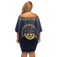 Personalised Federated States Of Micronesia Family Matching Off Shoulder Short Dress and Hawaiian Shirt FSM Passport LT05 - Polynesian Pride