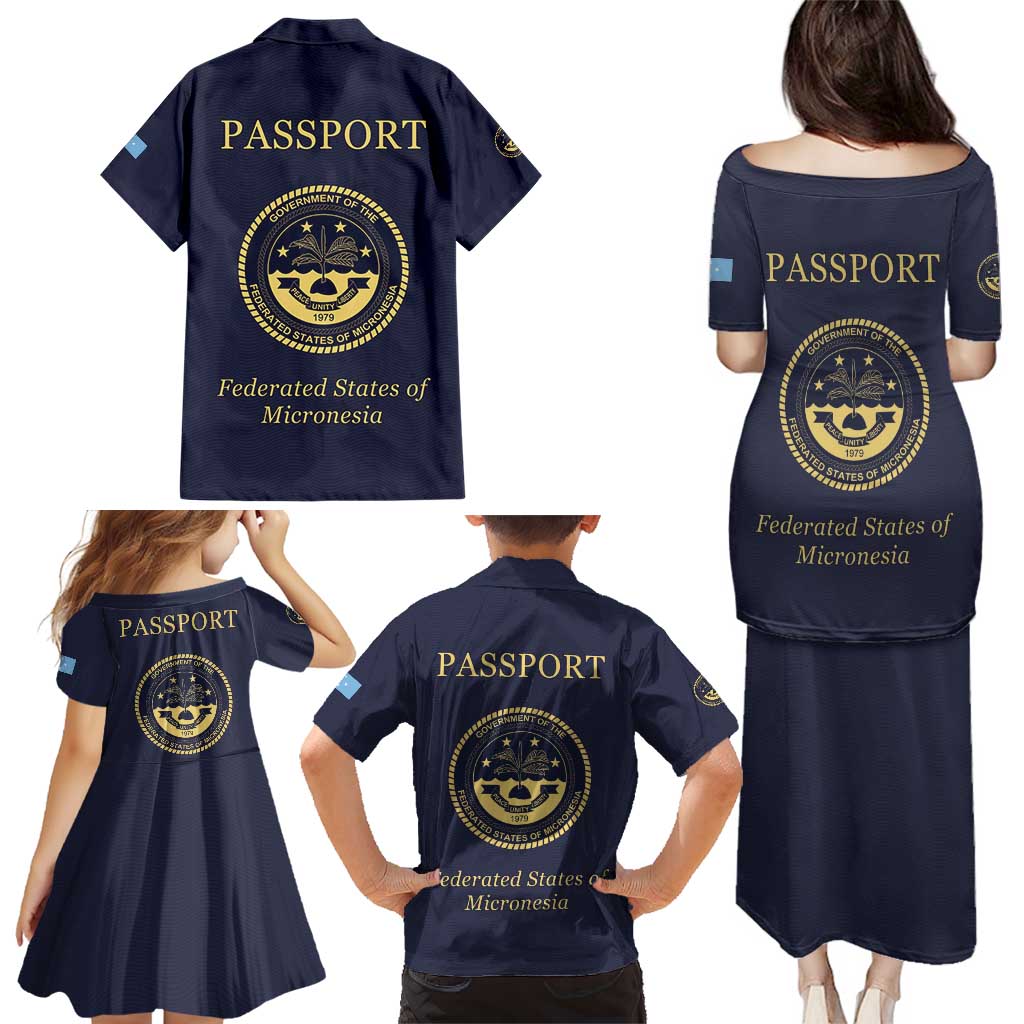 Personalised Federated States Of Micronesia Family Matching Puletasi and Hawaiian Shirt FSM Passport LT05 - Polynesian Pride