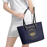 Federated States Of Micronesia Leather Tote Bag FSM Passport - Polynesian Pride
