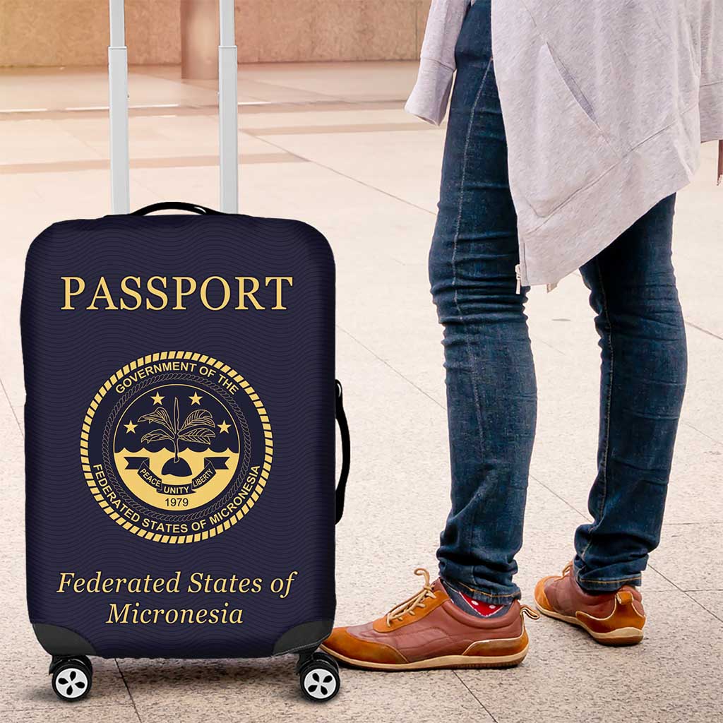 Federated States Of Micronesia Luggage Cover FSM Passport LT05 Navy - Polynesian Pride