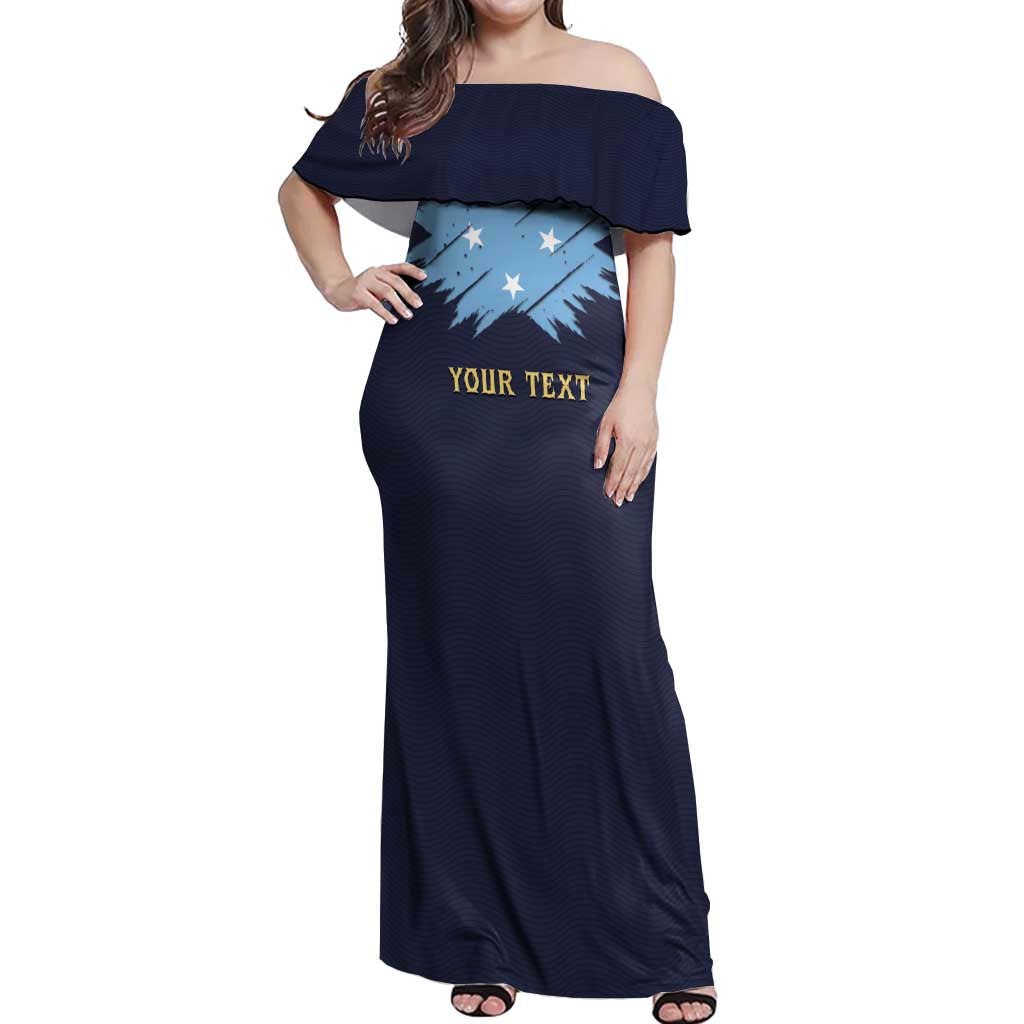 Personalised Federated States Of Micronesia Off Shoulder Maxi Dress FSM Passport - Polynesian Pride