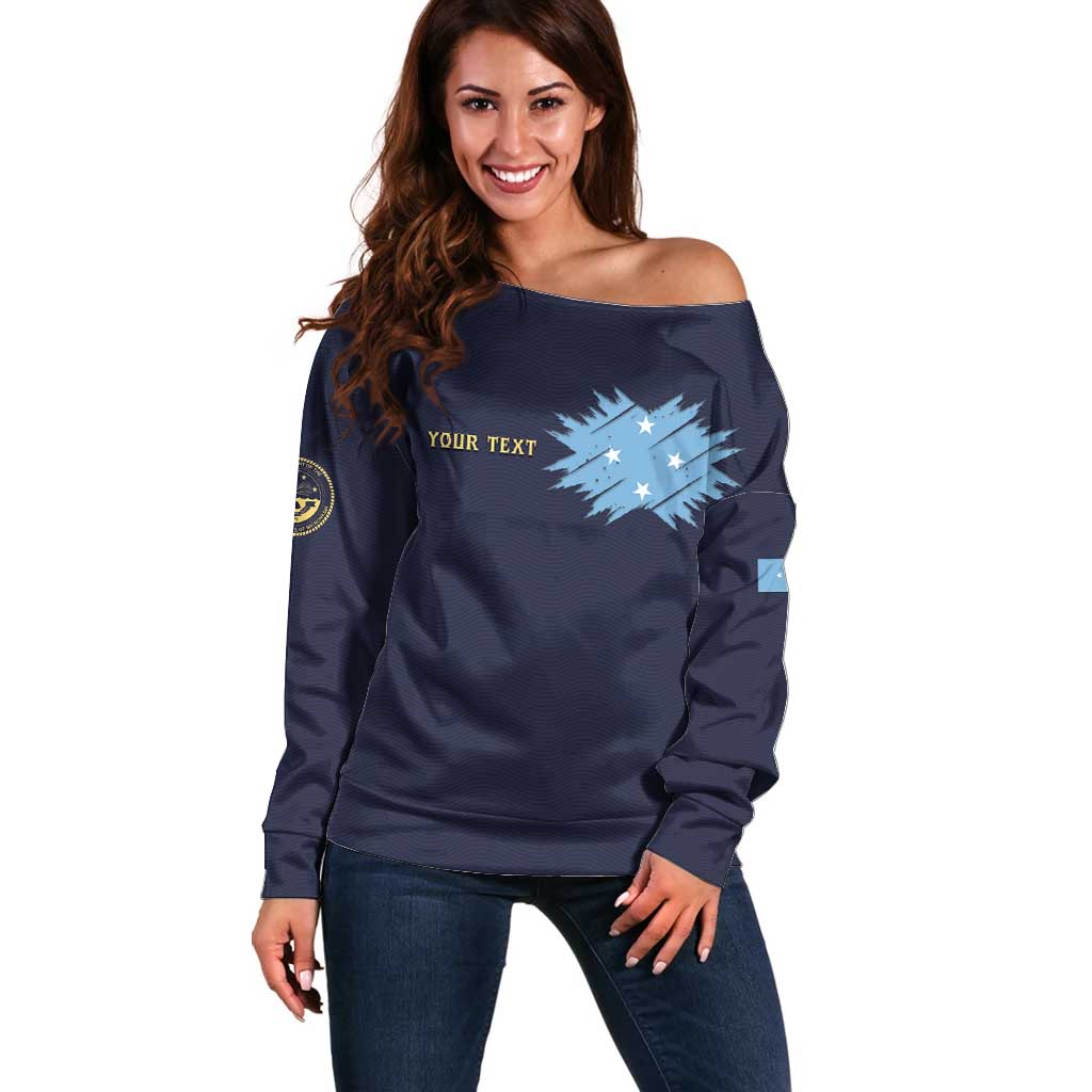Personalised Federated States Of Micronesia Off Shoulder Sweater FSM Passport - Polynesian Pride