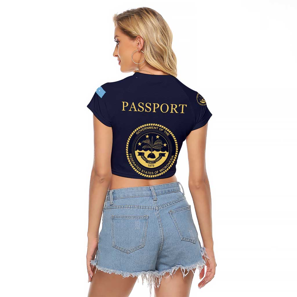 Personalised Federated States Of Micronesia Raglan Cropped T Shirt FSM Passport - Polynesian Pride