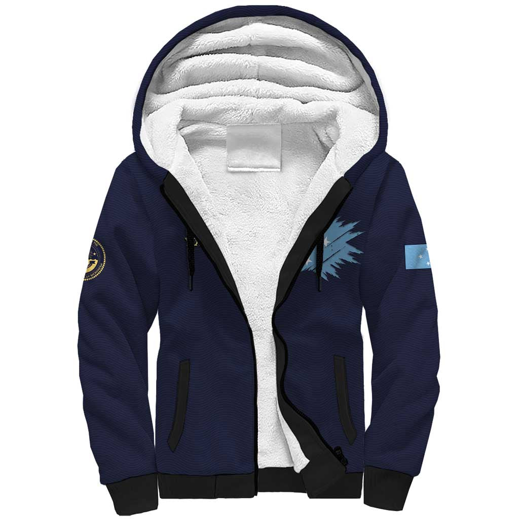 Personalised Federated States Of Micronesia Sherpa Hoodie FSM Passport - Polynesian Pride
