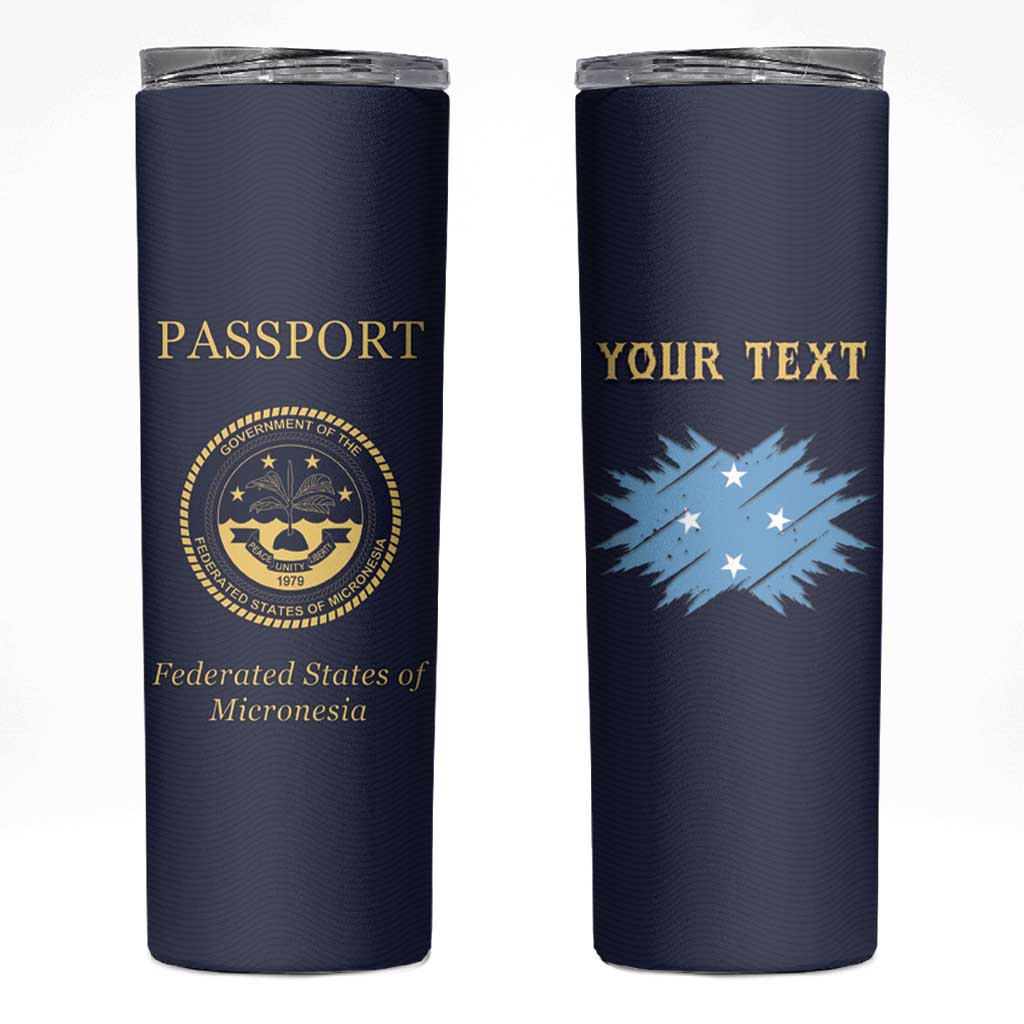 Personalised Federated States Of Micronesia Skinny Tumbler FSM Passport LT05 Navy - Polynesian Pride