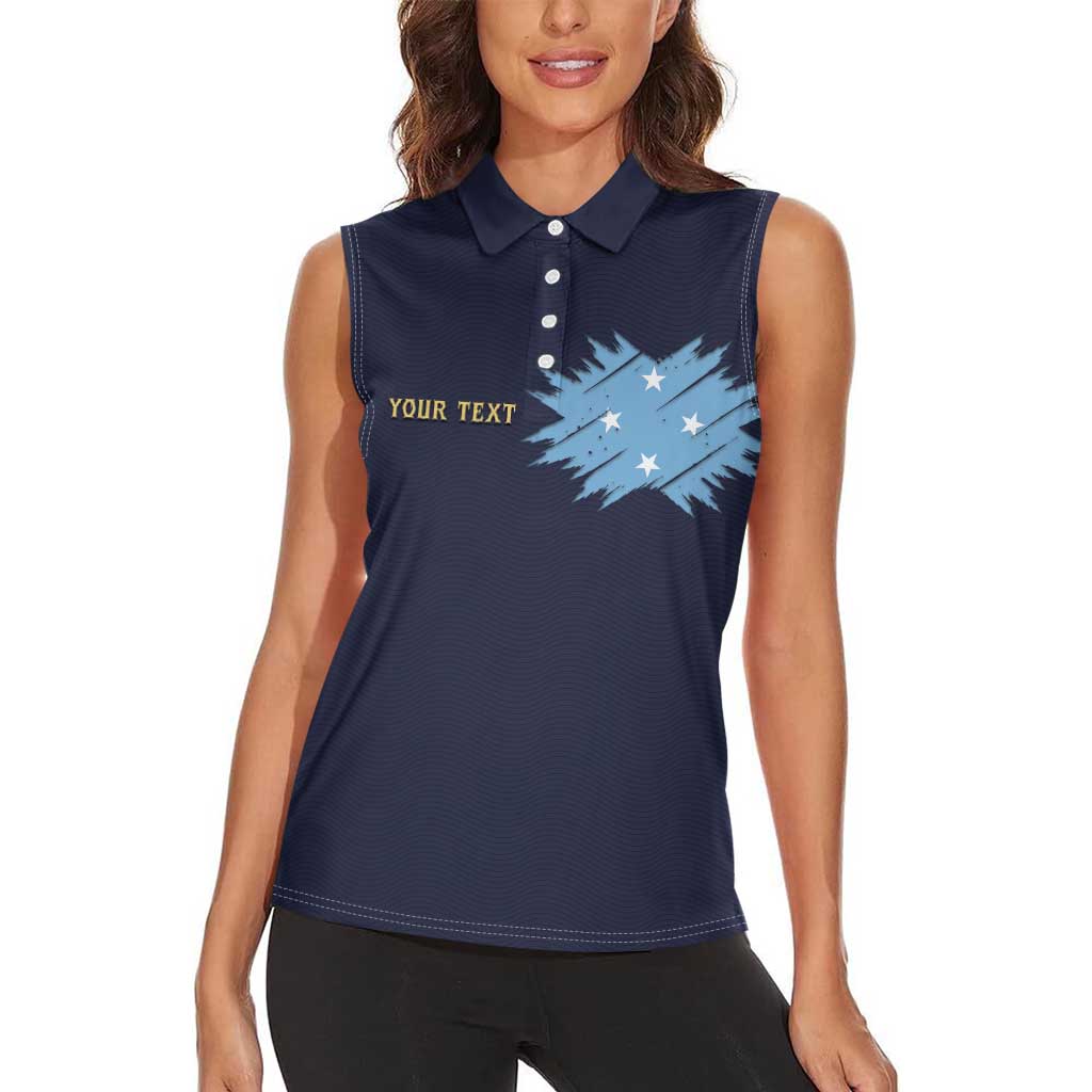 Personalised Federated States Of Micronesia Women Sleeveless Polo Shirt FSM Passport LT05 - Polynesian Pride