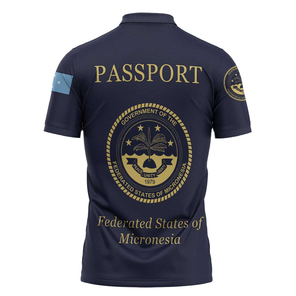 Personalised Federated States Of Micronesia Zipper Polo Shirt FSM Passport - Polynesian Pride