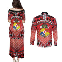 Personalised Tonga Constitution Day Couples Matching Puletasi and Long Sleeve Button Shirt 150 Years Jubilee LT05 - Polynesian Pride