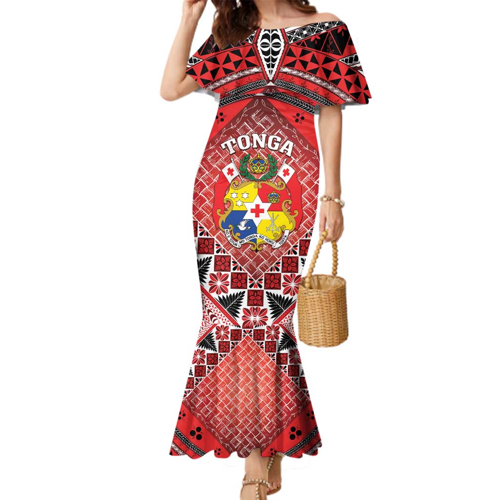 Personalised Tonga Constitution Day Family Matching Mermaid Dress and Hawaiian Shirt 150 Years Jubilee - Polynesian Pride