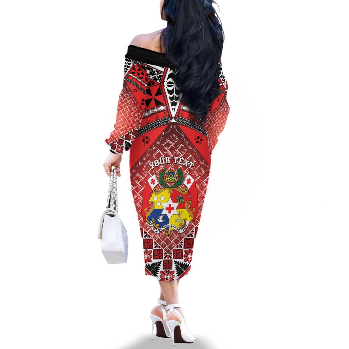 Personalised Tonga Constitution Day Family Matching Off The Shoulder Long Sleeve Dress and Hawaiian Shirt 150 Years Jubilee LT05 - Polynesian Pride