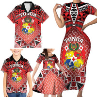 Personalised Tonga Constitution Day Family Matching Short Sleeve Bodycon Dress and Hawaiian Shirt 150 Years Jubilee LT05 - Polynesian Pride