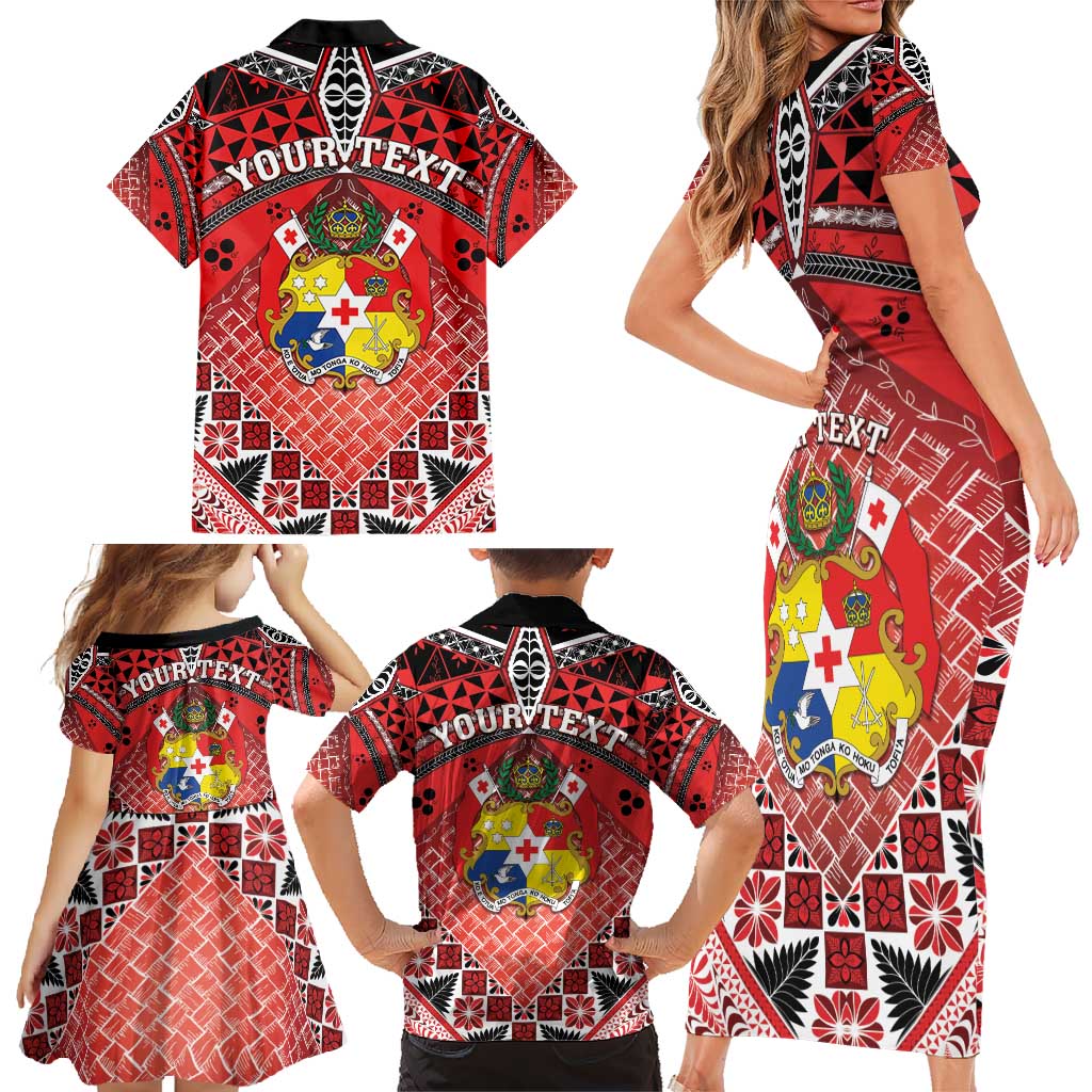 Personalised Tonga Constitution Day Family Matching Short Sleeve Bodycon Dress and Hawaiian Shirt 150 Years Jubilee LT05 - Polynesian Pride
