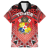 Personalised Tonga Constitution Day Family Matching Short Sleeve Bodycon Dress and Hawaiian Shirt 150 Years Jubilee LT05 Dad's Shirt - Short Sleeve Red - Polynesian Pride