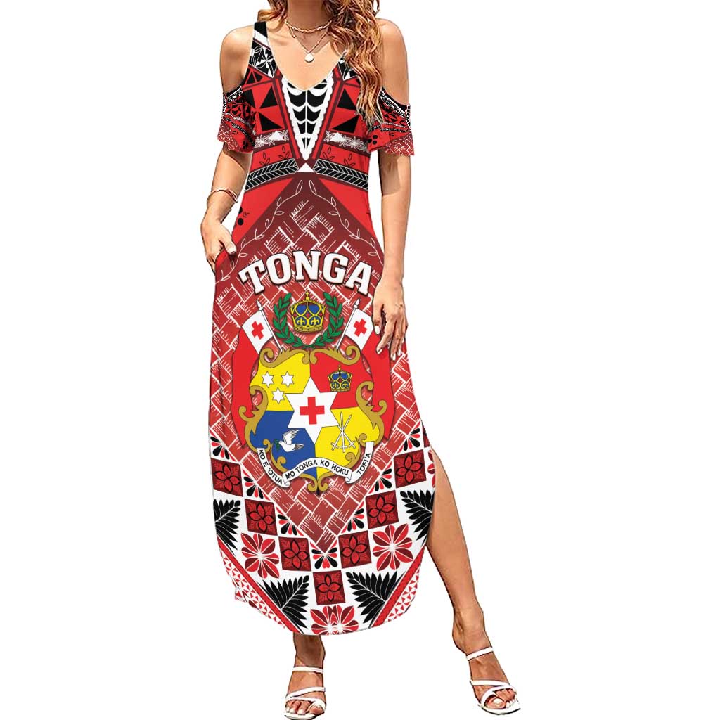 Personalised Tonga Constitution Day Family Matching Summer Maxi Dress and Hawaiian Shirt 150 Years Jubilee - Polynesian Pride